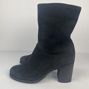 FRYE Womens Addie Black Nubuck Leather Mid Soft Luxurious Size 7B Comfortable